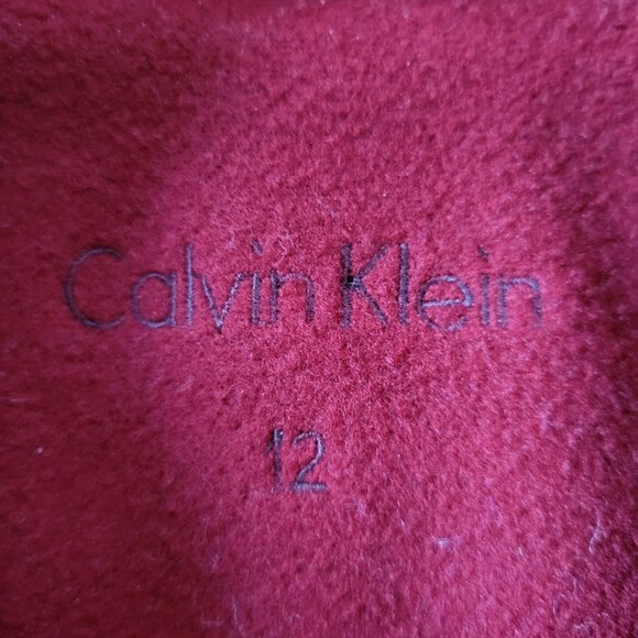 Calvin Klein Wool/Cashmere Blend Double Breasted Pea Coat, Dark Red, Women’s 12 - Picture 3 of 7